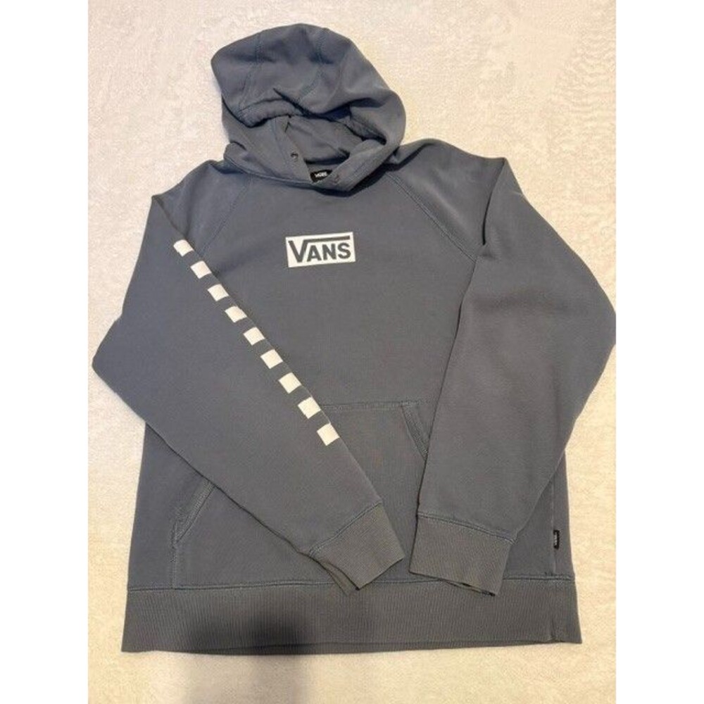Vans Versa Skater Hoodie Blue/White Checkerboard Pullover - L - Worn & Comfy!